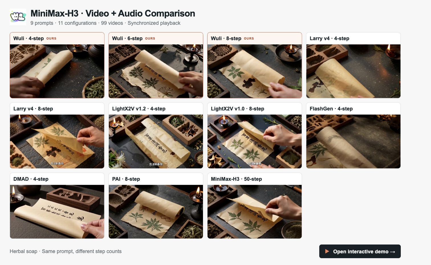 MiniMax-H3 video comparison preview — click to open the interactive demo